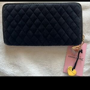 Juicy Couture Black Quilted Wallet with Gold Charm